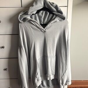 aerie Light Gray Cowl Hoodie Sweater